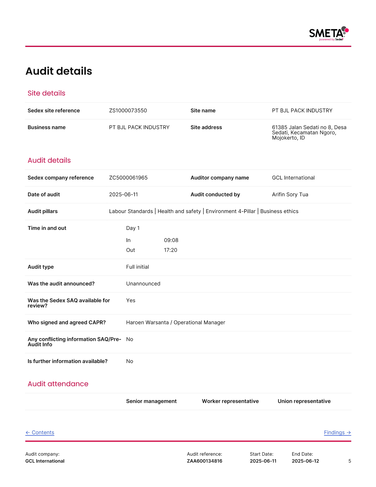 SMETA Audit Report